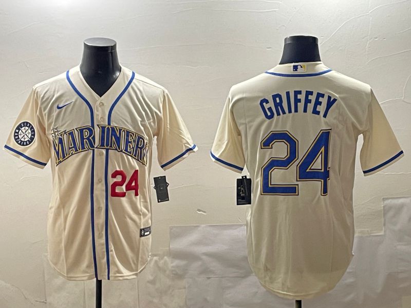 Men Seattle Mariners #24 Griffey Cream Game 2025 Nike MLB Jersey style 3